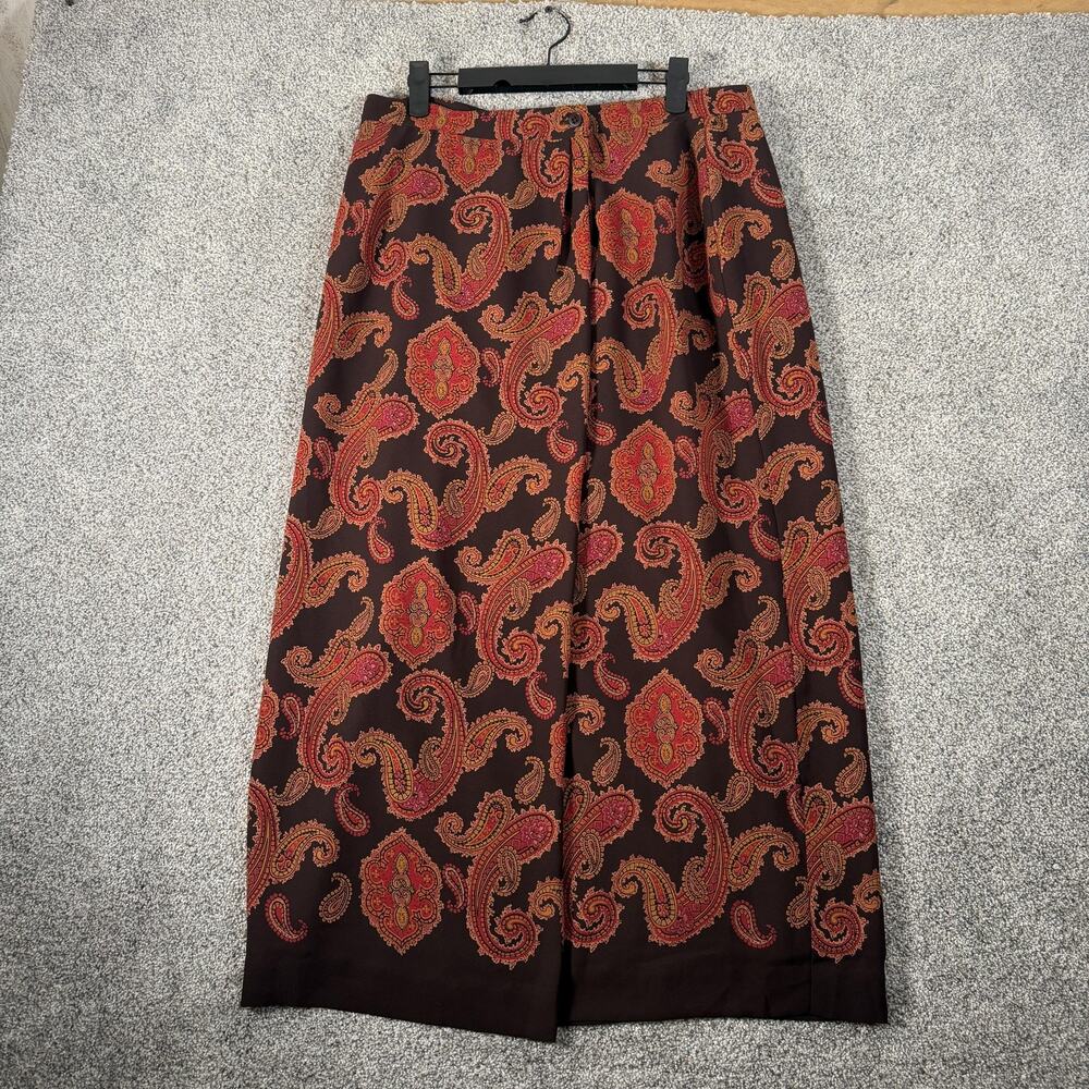 Jones New York Maxi Skirt 16 Paisley Bohemian Retro 70s Revival Classic Eclectic